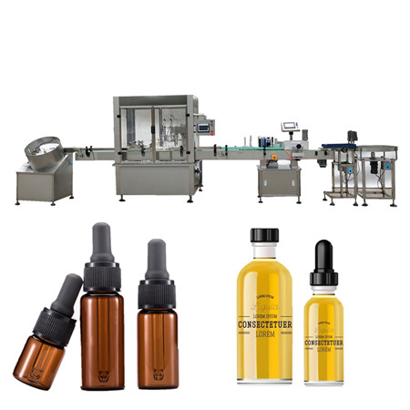 Automatic Vapor e-liquid oil filling plugging capping เครื่องติดฉลากสำหรับ 5ml 15ml 20ml 50ml ขวดสีเหลืองอำพัน